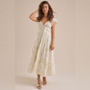 Altar'd State Shimmering Cream Blouse